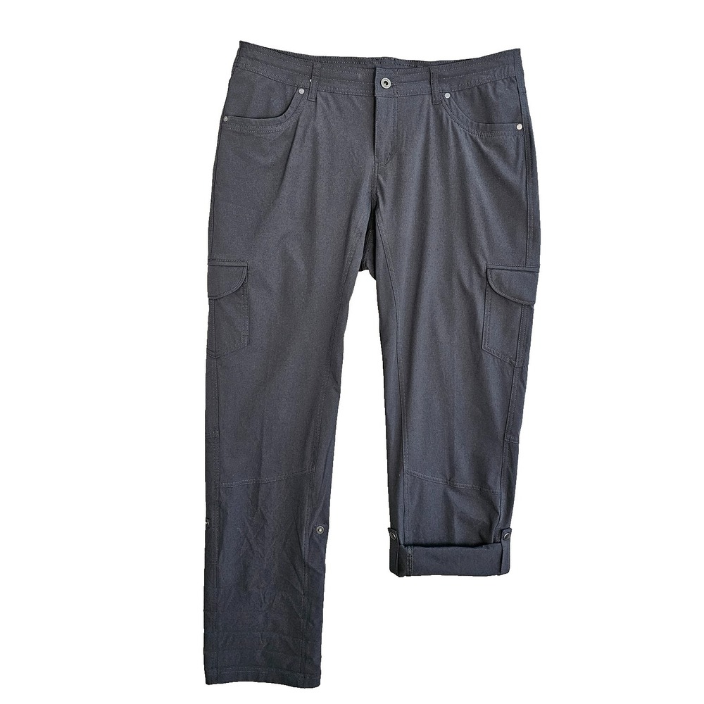 KUHL Womens 14 Freeflex Roll Up Hiking Pants Gray Stretch Polyester Outdoor